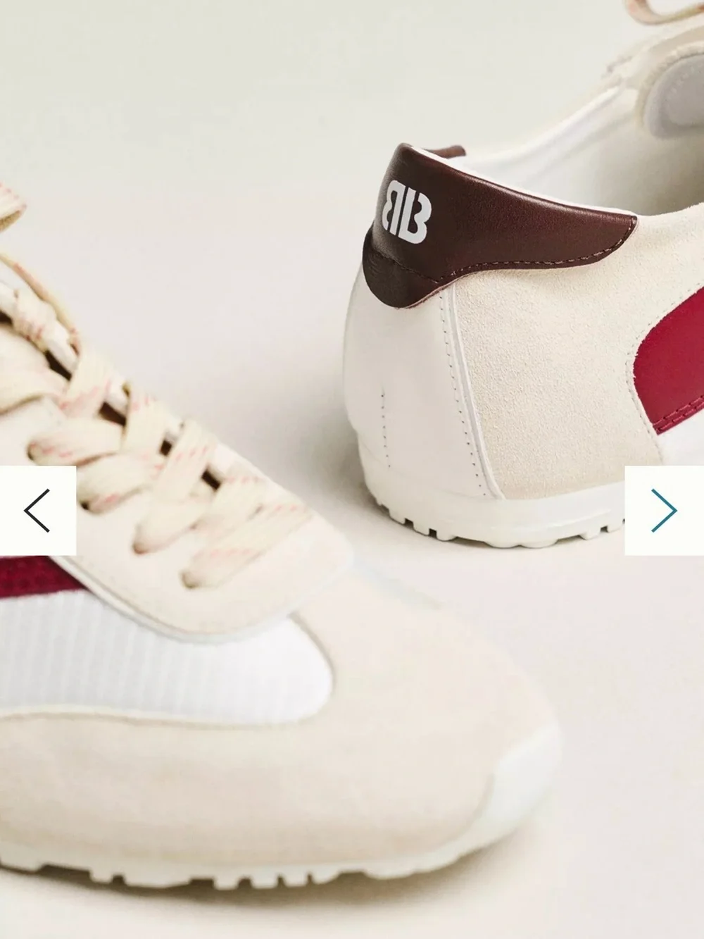 Anthropologie NWT BIBI LOU Sneaker Cream and Burgundy